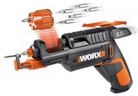 Worx WX255 accuschroevendraaier met automatische wisseling van de bit-magazijn & optionele schroefhouder voor snel, moeiteloos schroeven – 4V schroevendraaier met Li-Ion accu incl. 5 bits & 1 voorboor