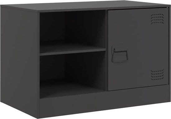 vidaXL Tv-meubel 67x39x44 cm staal zwart