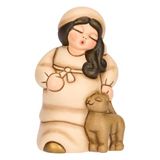 THUN Zwangere vrouw van keramiek klassieke kerststal, beige | Handbeschilderd keramiek
