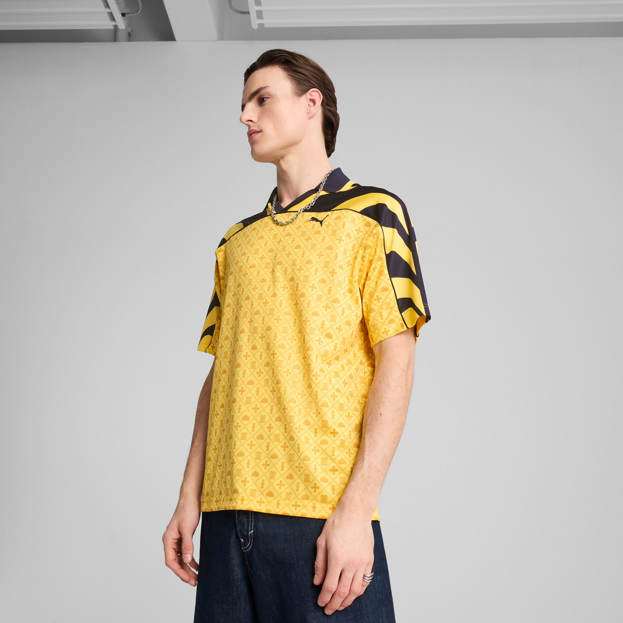 Road To Unity relaxed graphic football shirt, Yellow, Size L | PUMA