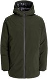 JACK&JONES JWHPLANET PARKA Heren Parka Lange Mouw Rits Effen Groen Polyester