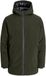 JACK&JONES JWHPLANET PARKA Heren Parka Lange Mouw Rits Effen Groen Polyester