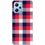 Xiaomi Bedrukt siliconen hoesje compatibel met Xiaomi Redmi Note 12 5G, Xiaomi Poco X5 Tartan Tricolor