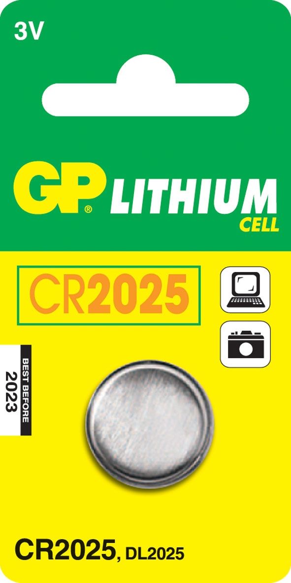 GP Batteries Lithium Cell CR2025 - 3V - Blister - 1 Piece