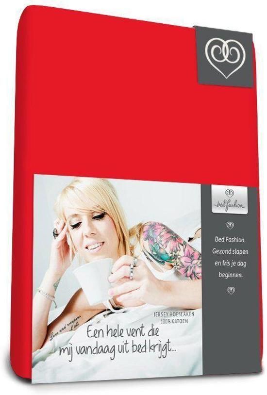 Bed-Fashion jersey hoeslaken Rood - 100 x 200 cm - Rood