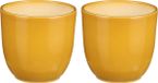 Mica Decorations Tusca Plantenpot - 2x - Okergeel - D17/H16 cm
