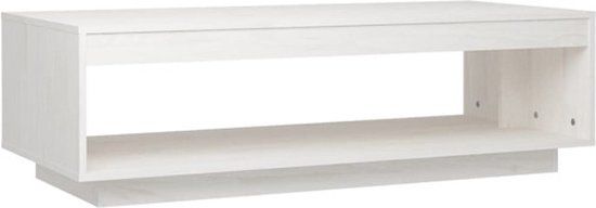 vidaXL Salontafel 110x50x33,5 cm massief grenenhout wit