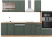 Vicco Fame-Line Complete keukeneenheid – 300 cm met hoge kast, zonder werkblad Groen-Goud Land/Goud Power Eik