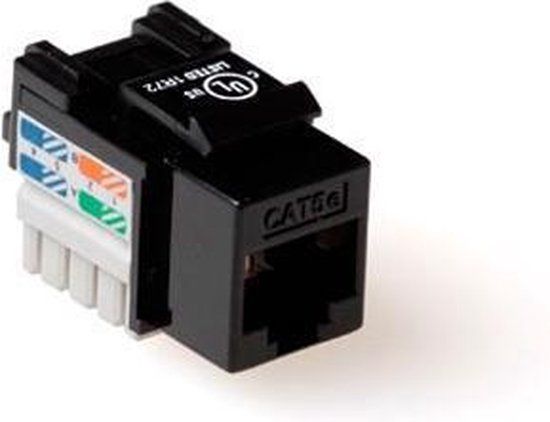 ACT TD5014 Keystone Jack CAT5E Unshielded Down Zwart