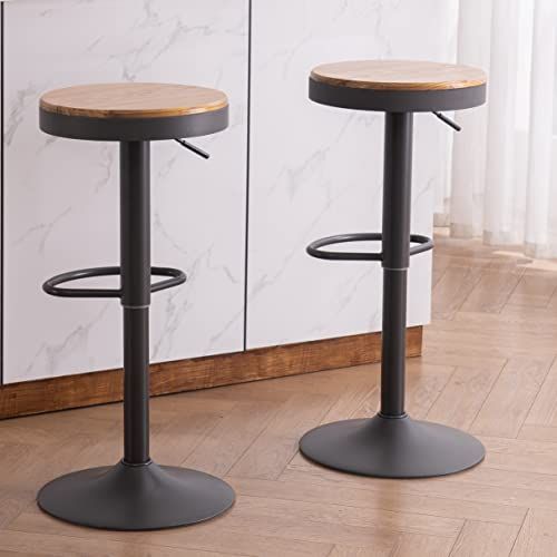 Kidol & Shellder Barkrukken - Set van 2 - Zwart - Vintage Industrieel