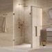 Brauer Void - Pendeldeuren - Helder Glas - 90 x 200 cm - incl. Glascoating - PVD Goud Geborsteld