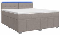 vidaXL Boxspringbed met matras, taupe, 180 x 200 cm, gestoffeerd