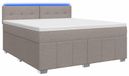 vidaXL Boxspringbed met matras, taupekleurig, 140 x 200 cm, met stoffen bekleding