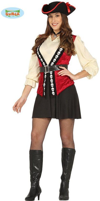 Guirca Piraat & Viking Kostuum Doodshoofd Pirate Vrouw Maat 38-40