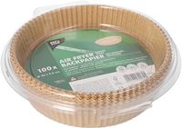 Papstar, 100 bakpapiertjes Ø 20 cm · 4,5 cm bruin voor heteluchtfriteuses
