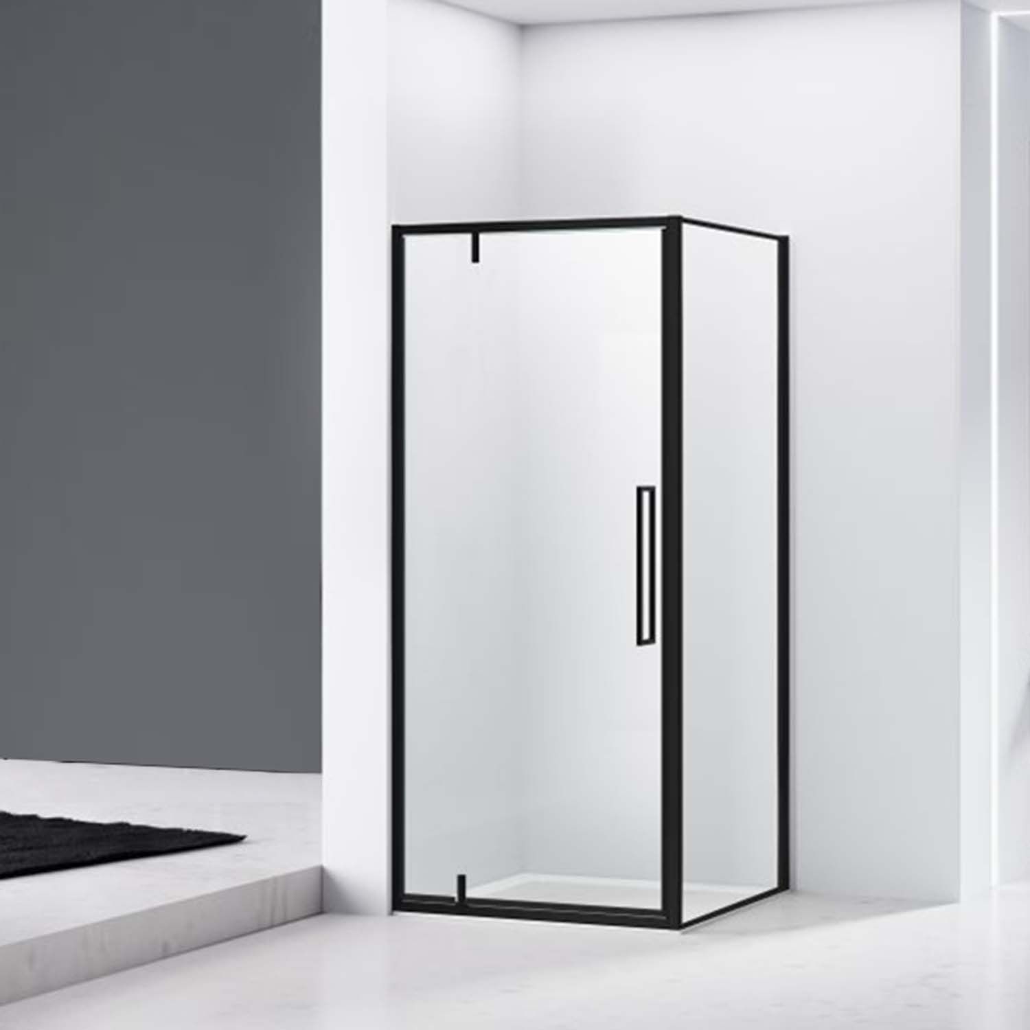 van Rijn Douchecabine ST04 Hoekcabine 90x90x200 cm Mat Zwart