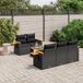 Maison Exclusive - Ensemble de jardin d'extérieur, 6 pièces, avec coussins, noir, en polyrotin