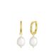 Lucardi Dames Goldplated oorringen met zoetwaterparel
