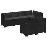 vidaXL 7-Zits Tuinbank met Kussens Rattan Look PP Antraciet