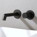 Hudson Reed Mitigeur lavabo mural - Noir - Design encastré moderne - Avec poignée cannelée - Lune