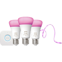 Philips Hue White and Color Ambiance Starter Kit E27 3-pack + Lightstrip 3m