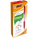 BIC Atlantis Classic Balpennen met Kliksysteem Medium Punt (1,0 mm) - Rood, Doos van 12 Stuks