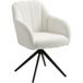 Pangivo Fauteuil De Salon Pivotant 360° En Tissu Teddy Blanc Avec Pieds En Acier Et Assise Capitonnée