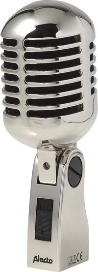 Alecto UDM-60 Retro Microfoon - Klassieke chrome look - Zilver - Karaoke, Spraak, Live - Cardioide - XLR 3-pin