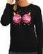Bellatio Decorations Shoppartners Bv Foute kersttrui / sweater zwart met roze Xmas Balls borsten voor dames - kerstkleding / christmas outfit M