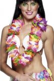 Smiffys Set van 12x stuks hawaii krans/tropische bloemenslinger gekleurde bloemen - Accessoires de déguisement - Articles de fête
