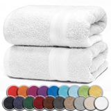 NatureMark Set van 2 Saunahanddoeken, Premium Kwaliteit, 80 x 200 cm, 100% Katoen, Wit