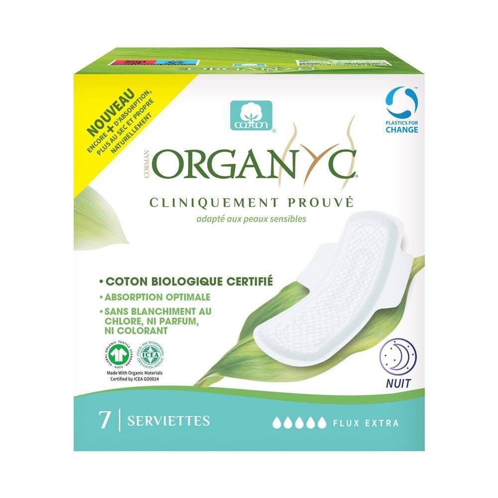 Organyc® Maandverband Extra Nacht 7 verbanden
