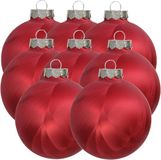 Othmar Decorations Luxe kerstballen - 8x st - 8 cm - rouge - verre - finition glacée