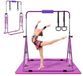 Merkloos Barre de gymnastique pour enfants - Poutre de gymnastique pour enfants - Pliable - Réglable en hauteur - Avec tapis de gymnastique - Capacité de charge 64 kg - Pour l'intérieur et l'extérieur - Violet