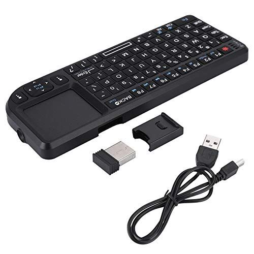 Elprico Mini Draadloos Toetsenbord, 2,4 GHz Draadloos Toetsenbord met Touchpad USB Draagbaar Handheld Oplaadbaar Ultra Mini Dun Toetsenbord voor PS3/4, XBOX 360