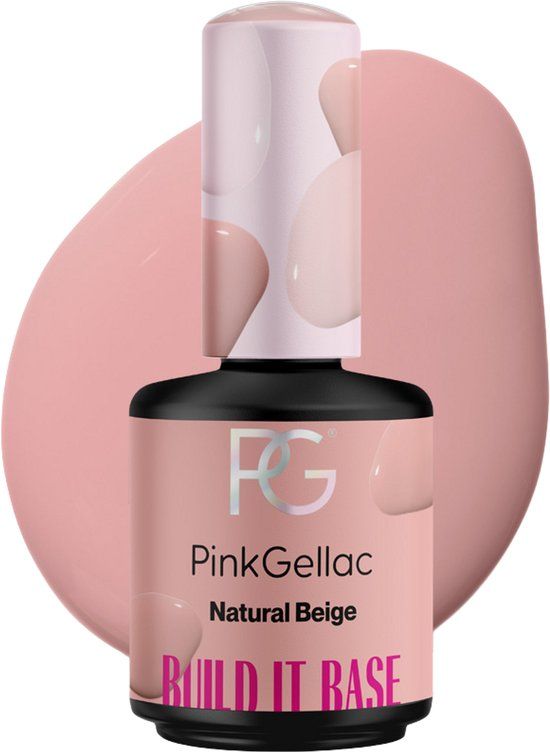 Pink Gellac Builder Gel - Build it Base Natural Beige - Beige Gellak - 15 ml