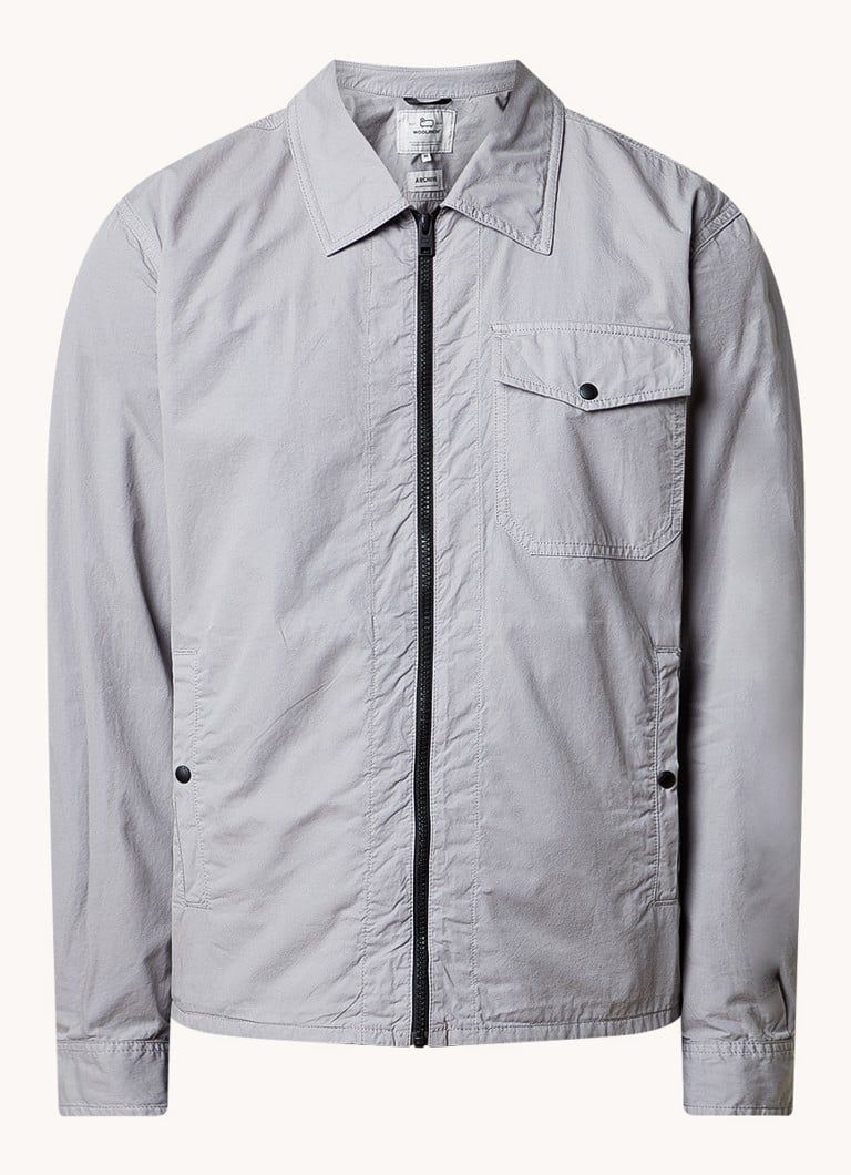 Woolrich Gabardine Overshirt met Steekzakken