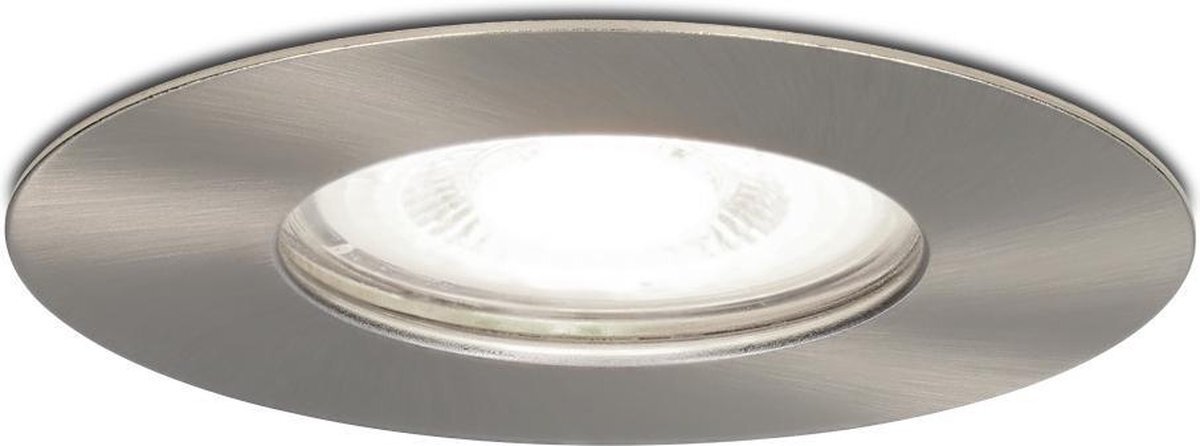 HOFTRONIC Bari - Waterdichte inbouwspot - LED - Rond zaagmaat 70mm - RVS - Dimbaar - 5 Watt - 350 lumen - 230V - 6400K Daglicht wit - Verwisselbare GU10 - Plafondspots - Inbouwspot voor badkamer en buiten -