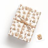 LINA OFFICINE GRAFICHE CREATIVE Cadeaupapier beer hazelnoot cest bgl. sluiting 2 stuks per soort