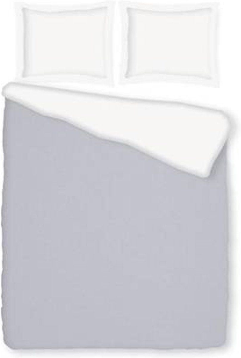 Romanette Comtesse flanel dekbedovertrek Zilver/Wit Lits-jumeaux (270x200/220 cm + 2 slopen)