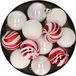 Atmosphera Kerstballen 12x - Parelmoer Wit/Rood - 4 cm - Kunststof
