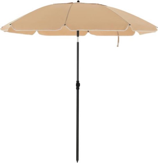 MAZAZU MIRA Home - Parasols - Luxe Parasol - Beige - Parasol Strand - (Parasolvoet niet inbegrepen) - Ø180x210