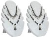 Loopunk 2-delige fluwelen kettingstandaard, grijze kettingdisplay, sieradenstandaard met 5 inkepingen, opbergrek voor kettingen en sieraden
