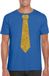 Bellatio Design Shoppartners Bv Blauw fun verkleedkleding t-shirt - met stropdas - in glitter goud - heren - korte mouwen - carnaval - vip - glamour XL