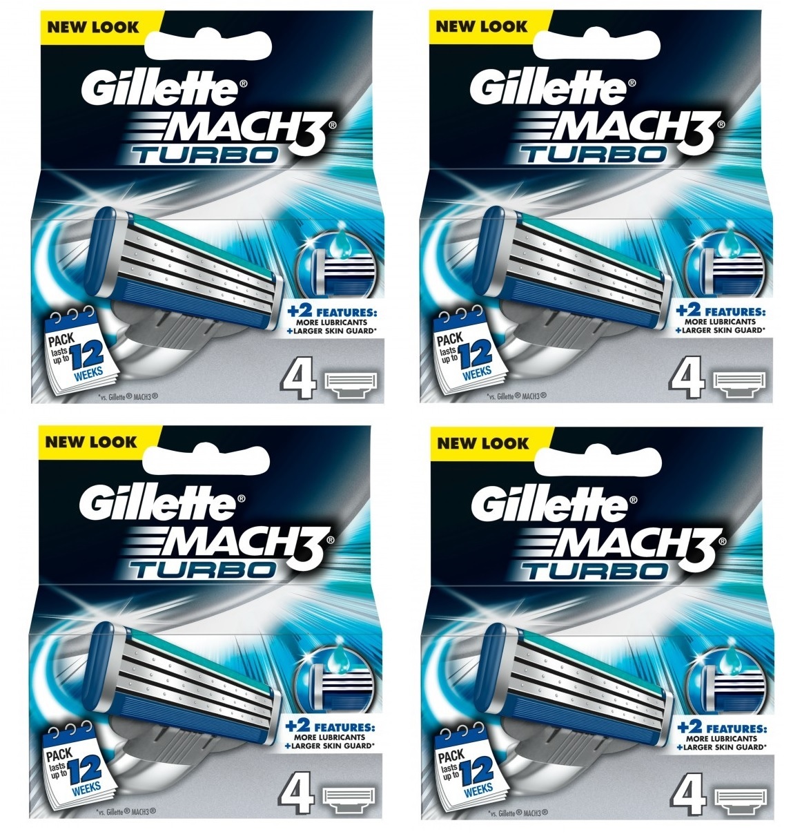 Gillette Mach 3 Turbo Scheermesjes - 4 stuks