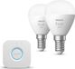Philips Hue Starterspakket - E14 - met 2 Kogellampen - Warmwit Licht - Incl. 1 Hue Bridge - Hue White