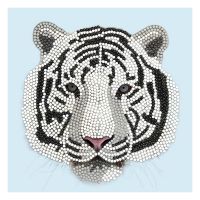 Crystal Art Diamond Painting Card White Tiger Head 18 x 18 cm