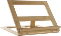 Item International Kookboek of tablet standaard/houder - Bamboe - lichtbruin - opvouwbaar - 33 x 28 x 20 cm