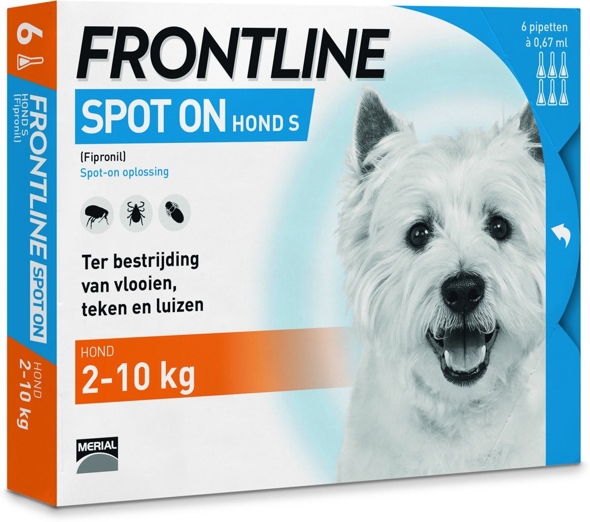 Frontline Spot On S Anti vlooienmiddel Hond 6 pipetten