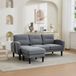 STILVORA Hoekbank 204 x 136 x 80 cm - 3-Zits Met Chaise Longue En Opbergvakken - Stof - Grijs